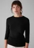 Fitted Half Sleeve Tee | Black sold by TOAST