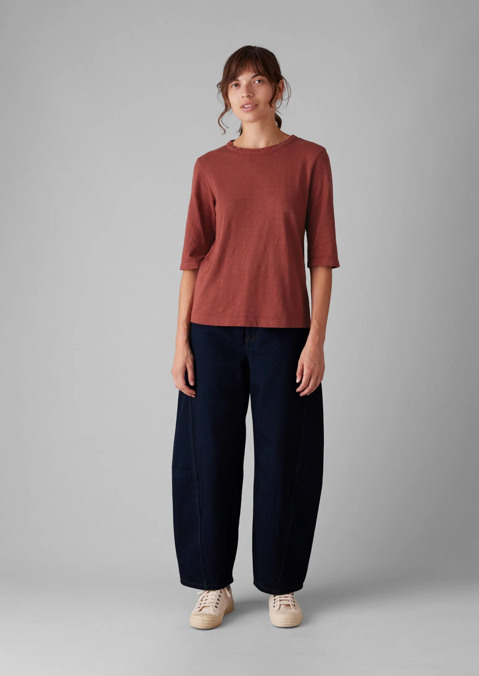 Cleo Garment Dyed Organic Cotton Tee | Braeburn Red sold by TOAST product image thumbnail 2