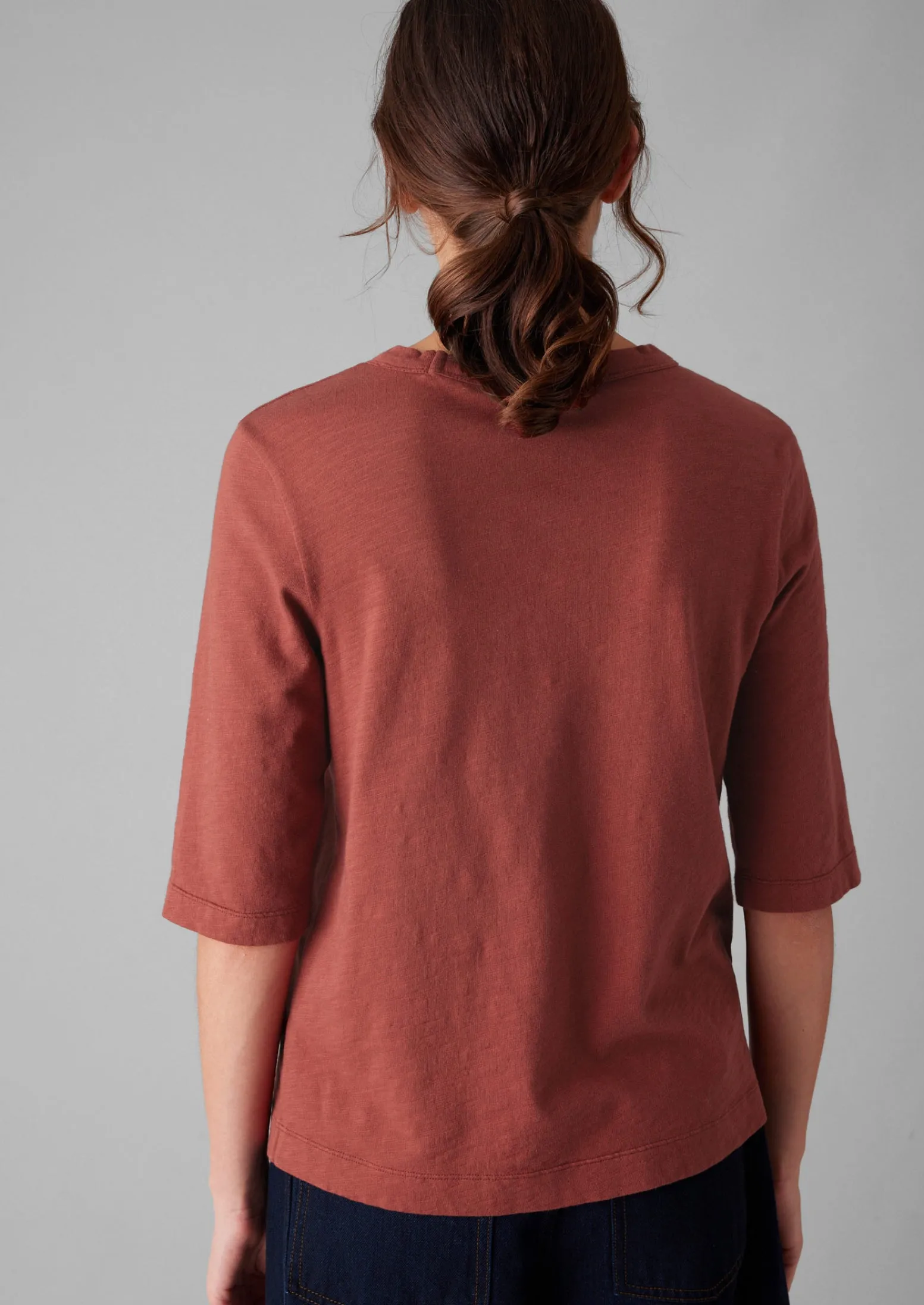 Cleo Garment Dyed Organic Cotton Tee | Braeburn Red sold by TOAST product image thumbnail 4