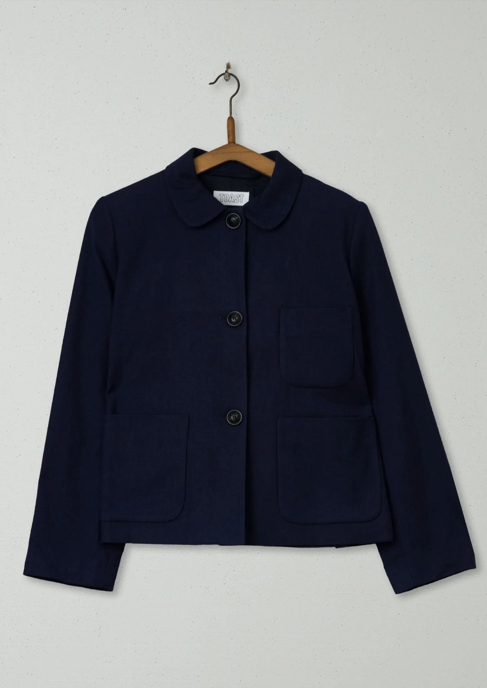 Reworn Cotton Wool Jacket Size 8 (082) | Navy sold by TOAST