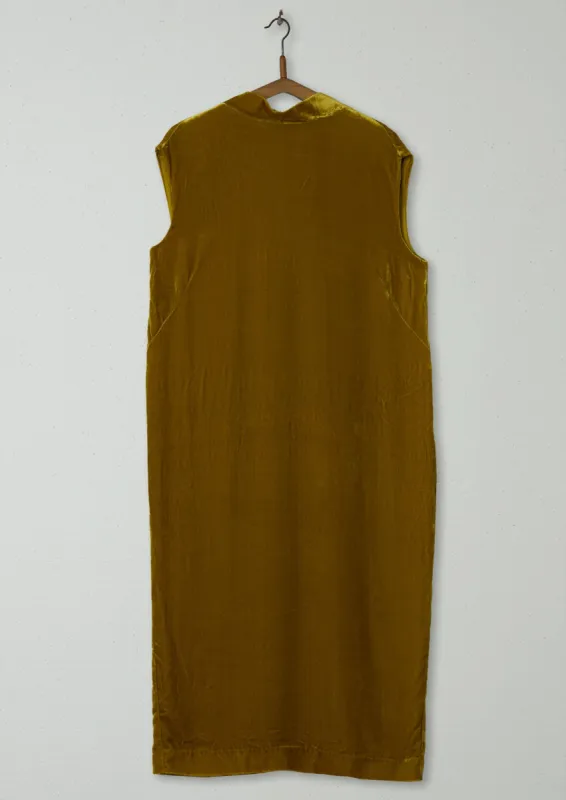 Reworn Silk Velvet Column Dress Size 12 (633) | Gold sold by TOAST