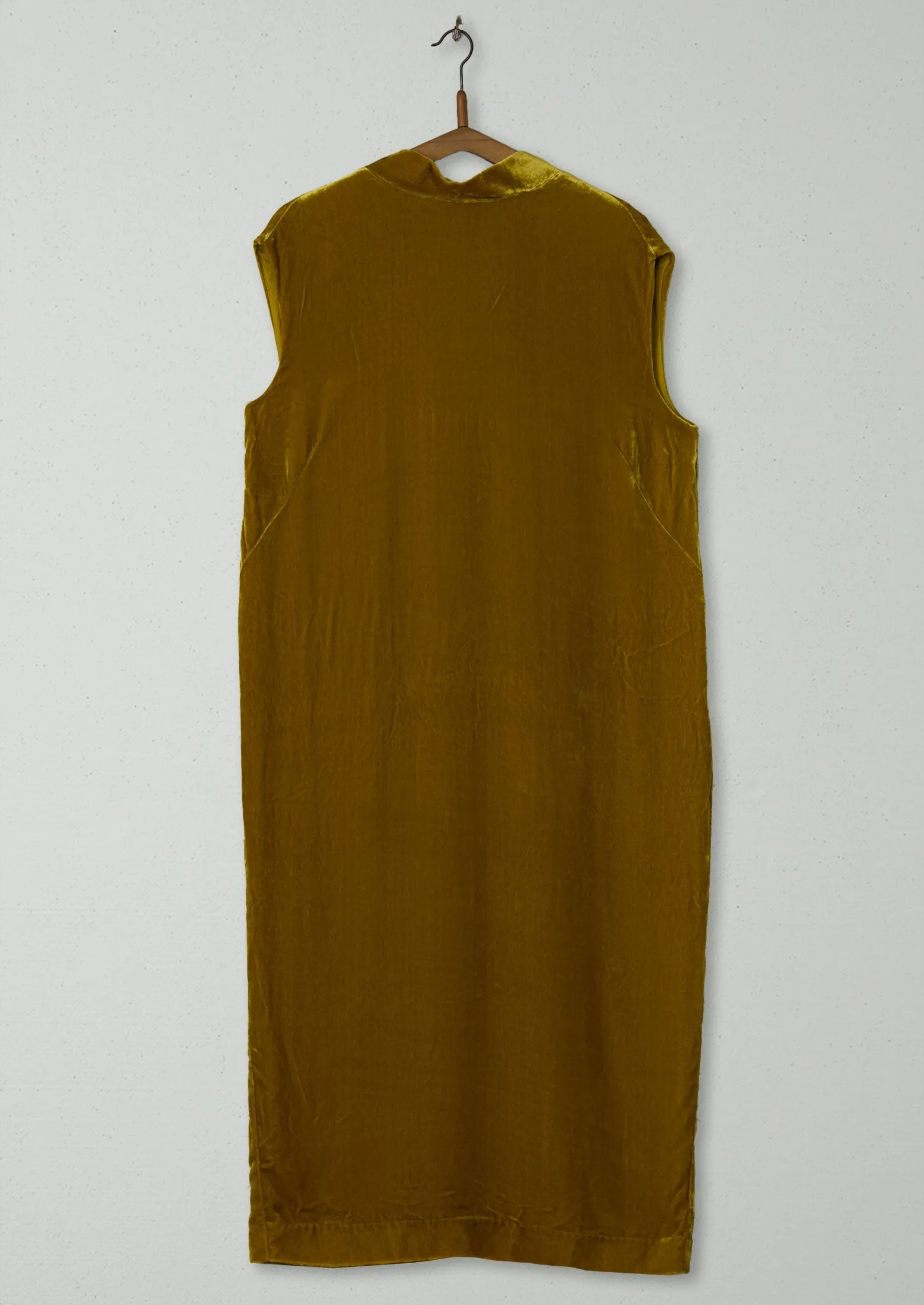 Reworn Silk Velvet Column Dress Size 12 (633) | Gold sold by TOAST