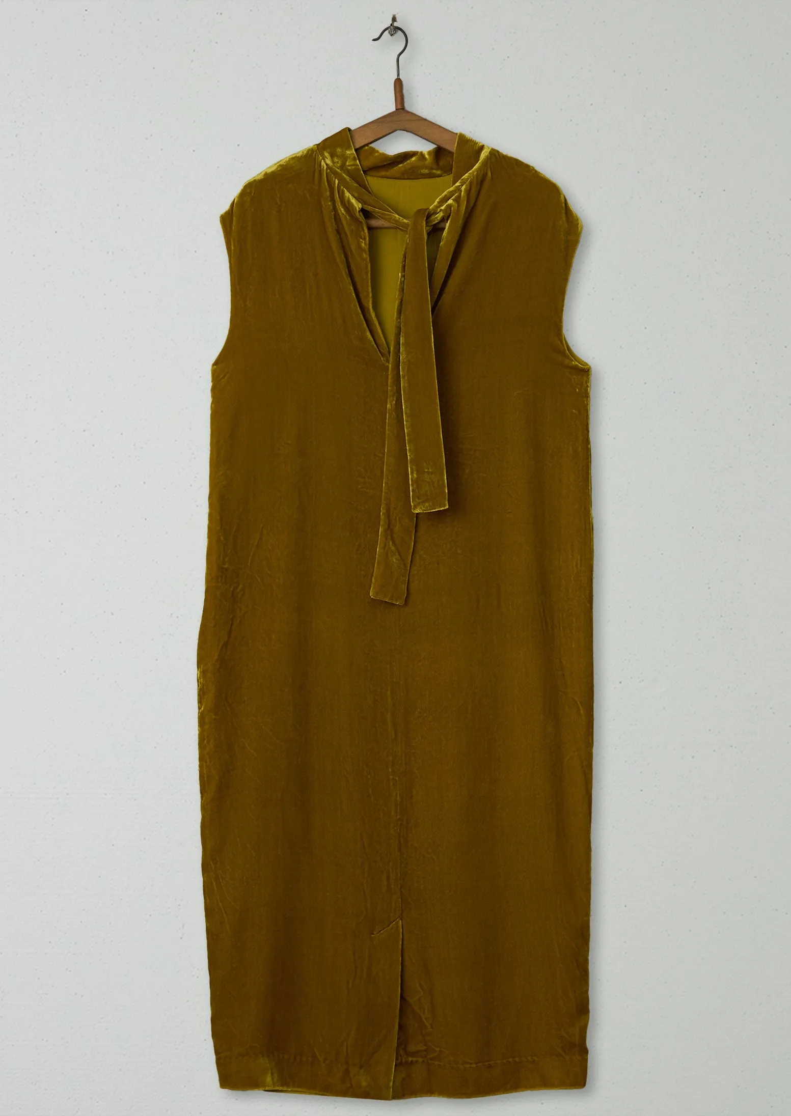 Reworn Silk Velvet Column Dress Size 12 (633) | Gold sold by TOAST product image thumbnail 2