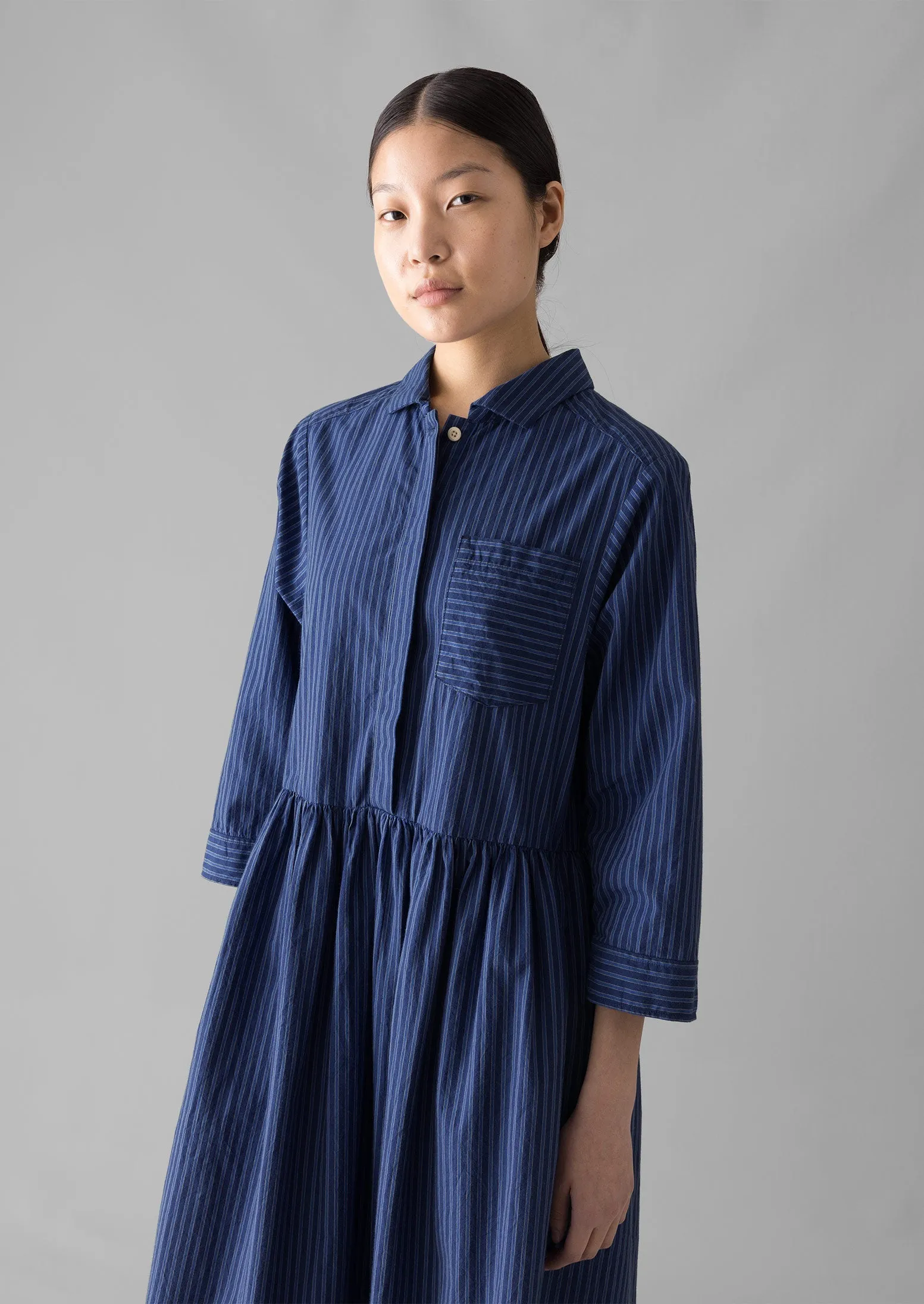 Stripe Shirt Dress | Blue Tourmaline sold by TOAST product image thumbnail 5