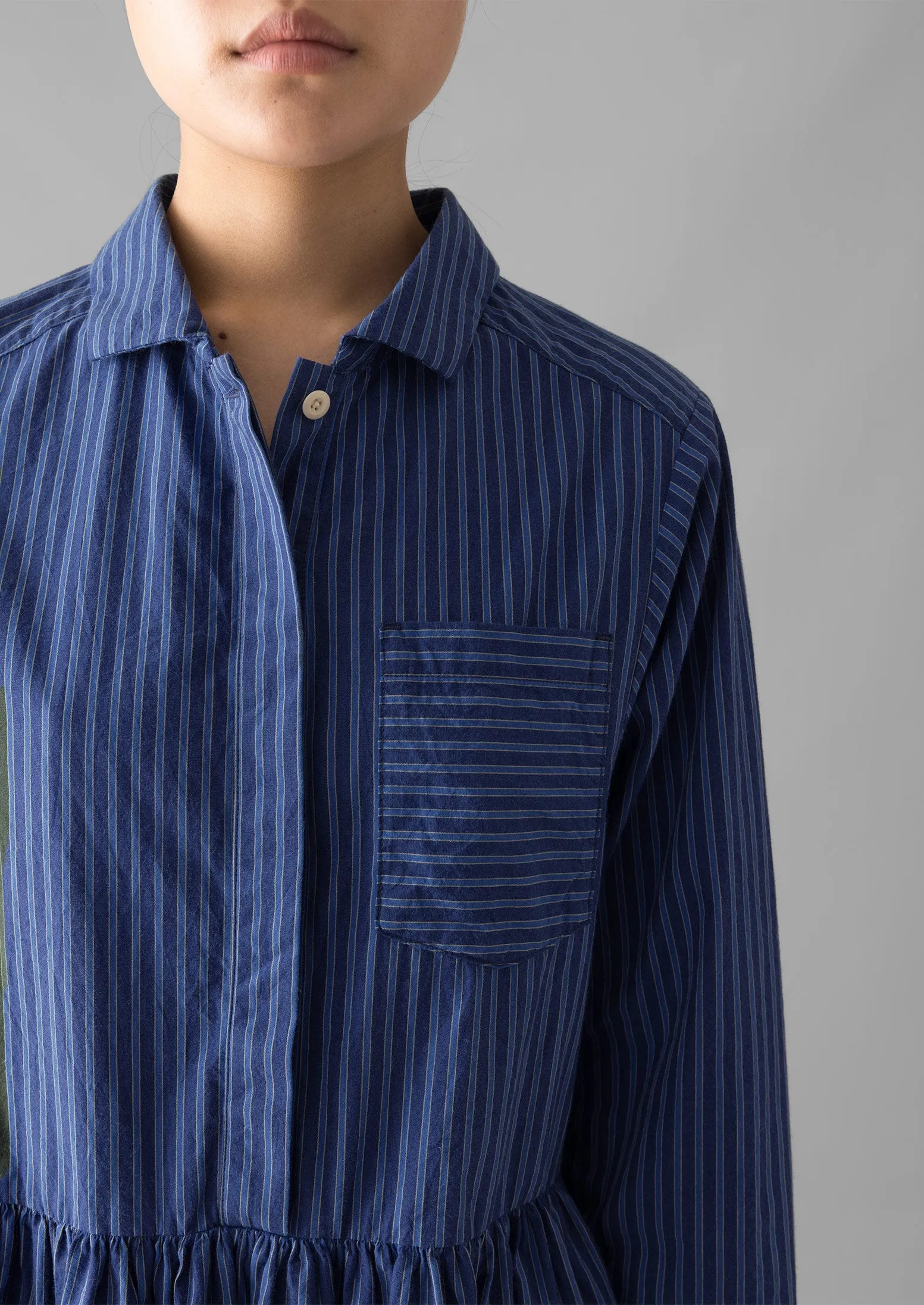 Stripe Shirt Dress | Blue Tourmaline sold by TOAST product image thumbnail 3