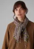 Pinwheel Gingham Cotton Scarf | Ecru/Brown Ochre sold by TOAST