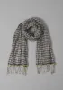 Pinwheel Gingham Cotton Scarf | Ecru/Brown Ochre sold by TOAST