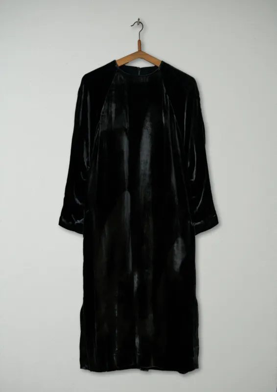 Reworn Silk Velvet Dress size 8 (628) | Green Black sold by TOAST
