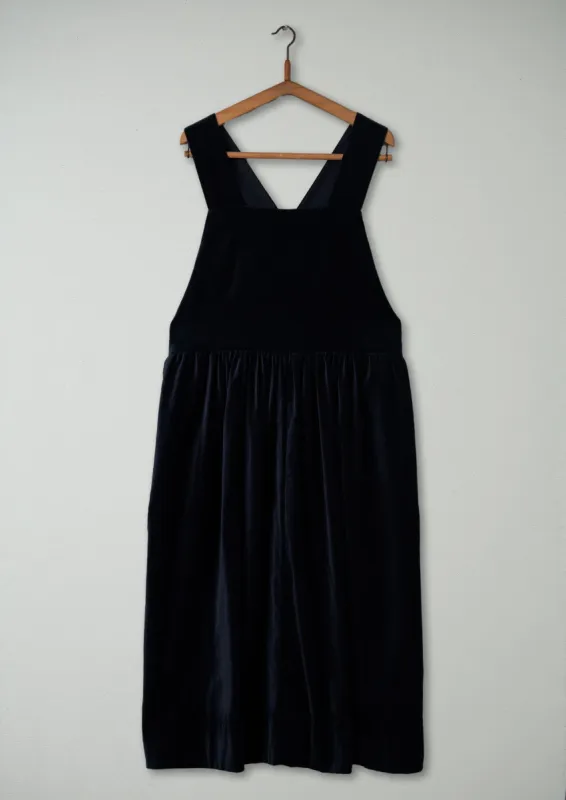 Reworn Cotton Velvet Pinafore Dress Size 16 (195) | Night made by TOAST