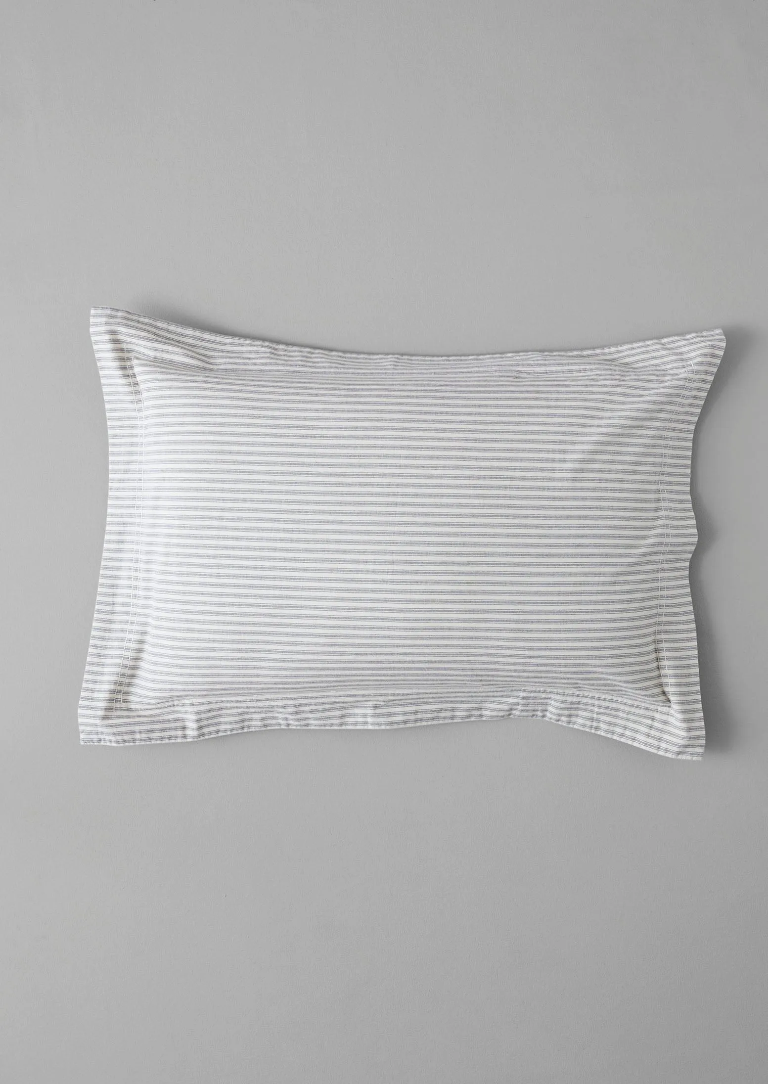 Organic Cotton Ticking Stripe Oxford Pillowcase | Ecru/Graphite sold by TOAST