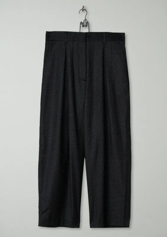 Reworn Check Wool Trousers Size 12 (418) | Charcoal sold by TOAST