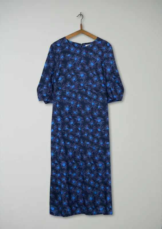 Reworn Trailing Leaf Pintuck Dress Size 12 (440) | Multi | Parallel