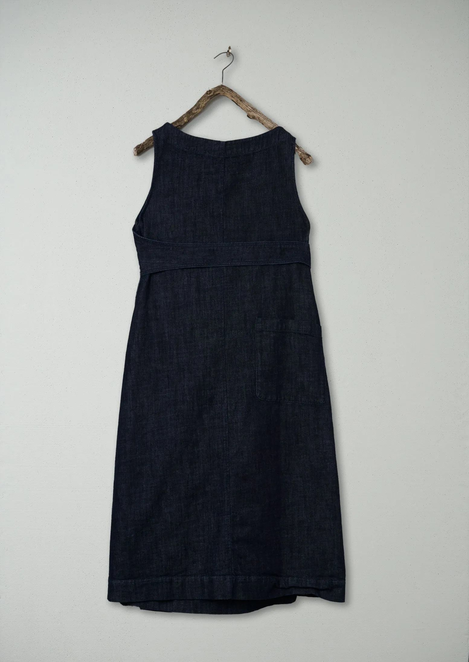 Renewed Denim Pinafore Wrap Dress Size 12 (105) | Indigo sold by TOAST product image thumbnail 2