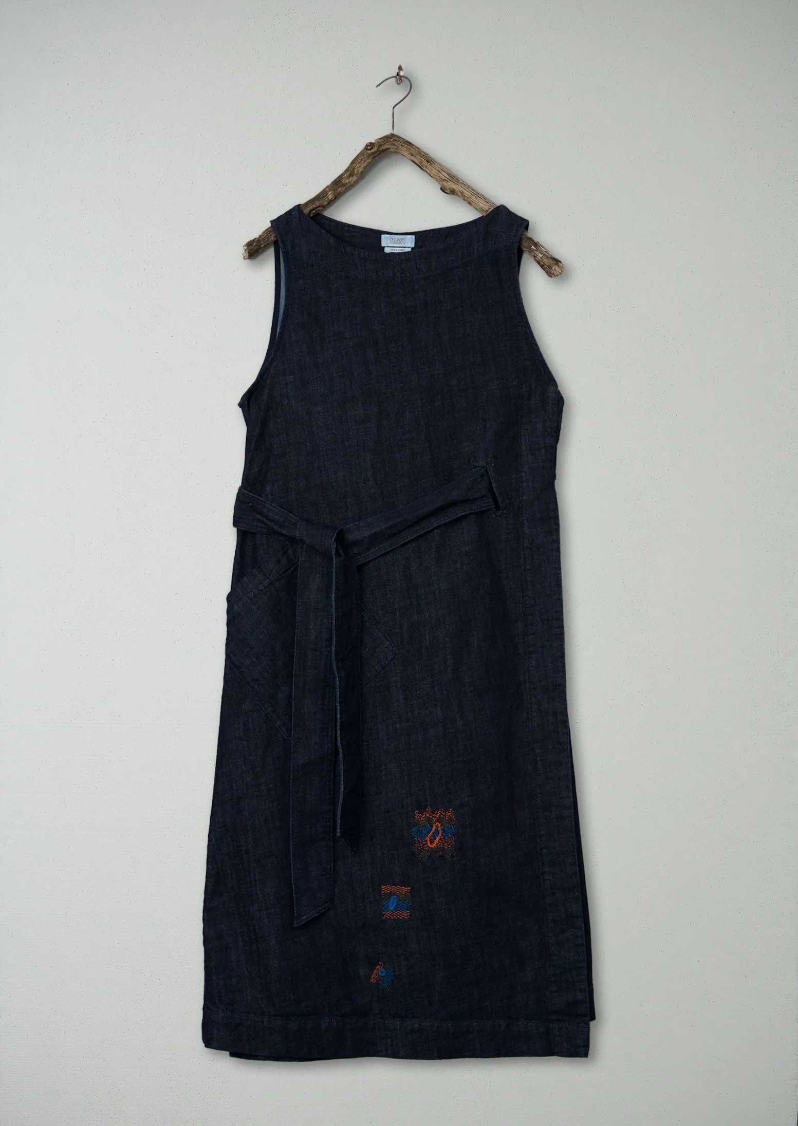 Renewed Denim Pinafore Wrap Dress Size 12 (105) | Indigo sold by TOAST