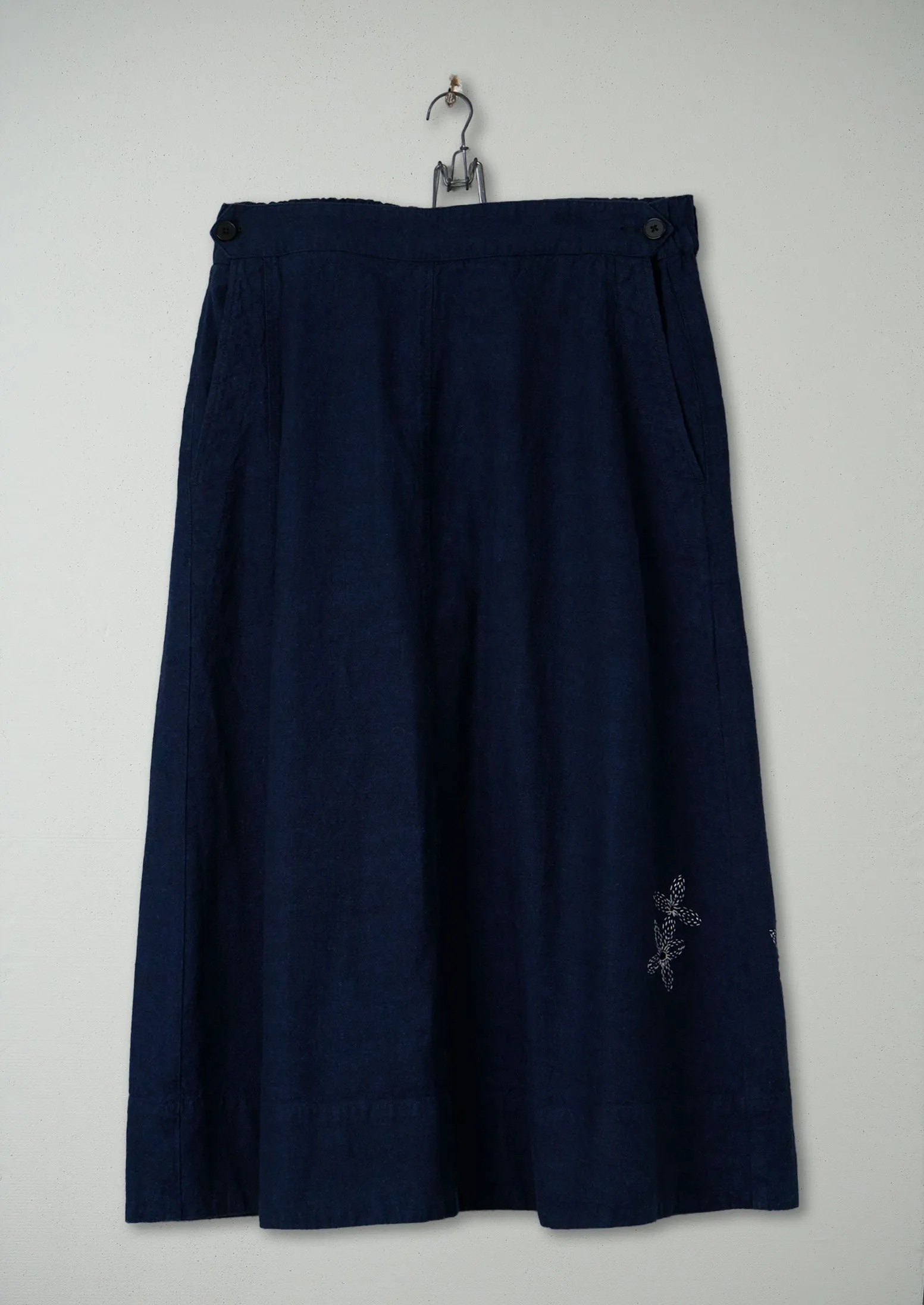 Renewed Mariner Cotton Hemp Skirt Size 18 (008) | Dark Chambray Blue sold by TOAST