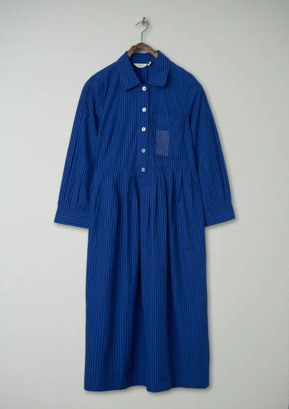 Renewed Fayre Stripe Organic Poplin Shirt Dress Size M (102) | Celtic Blue sold by TOAST