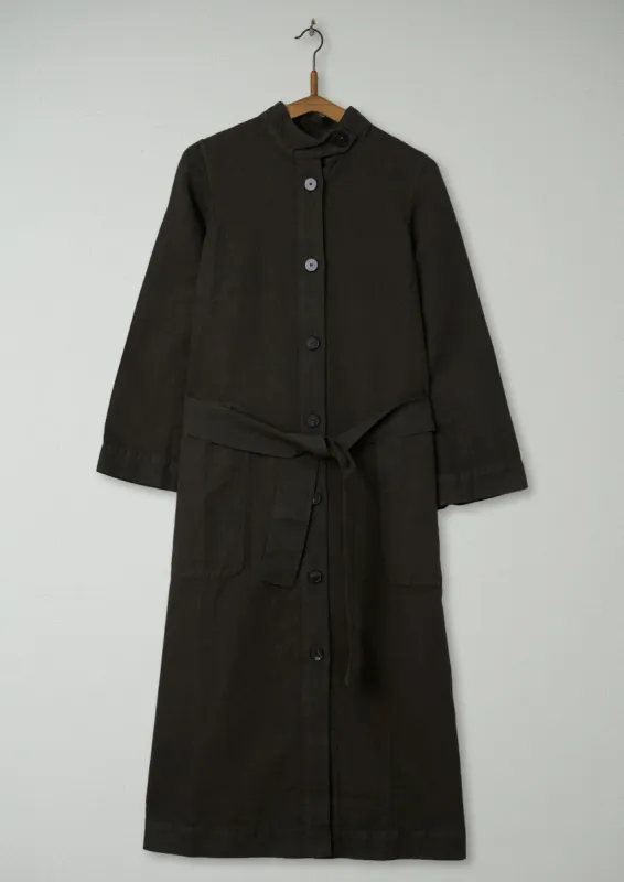 Reworn Cotton Linen Coat Dress Size 6 (675) | Ash Green sold by TOAST