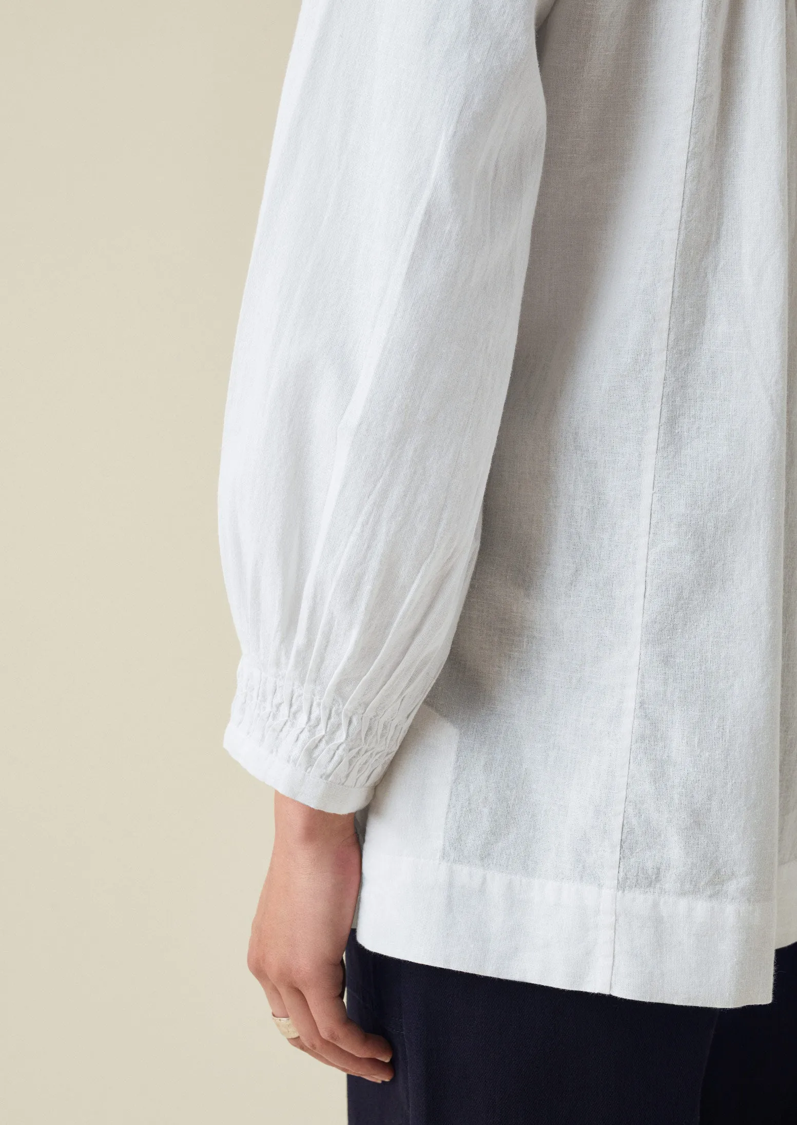 Pintuck Cotton Linen Top | Paper White sold by TOAST product image thumbnail 5