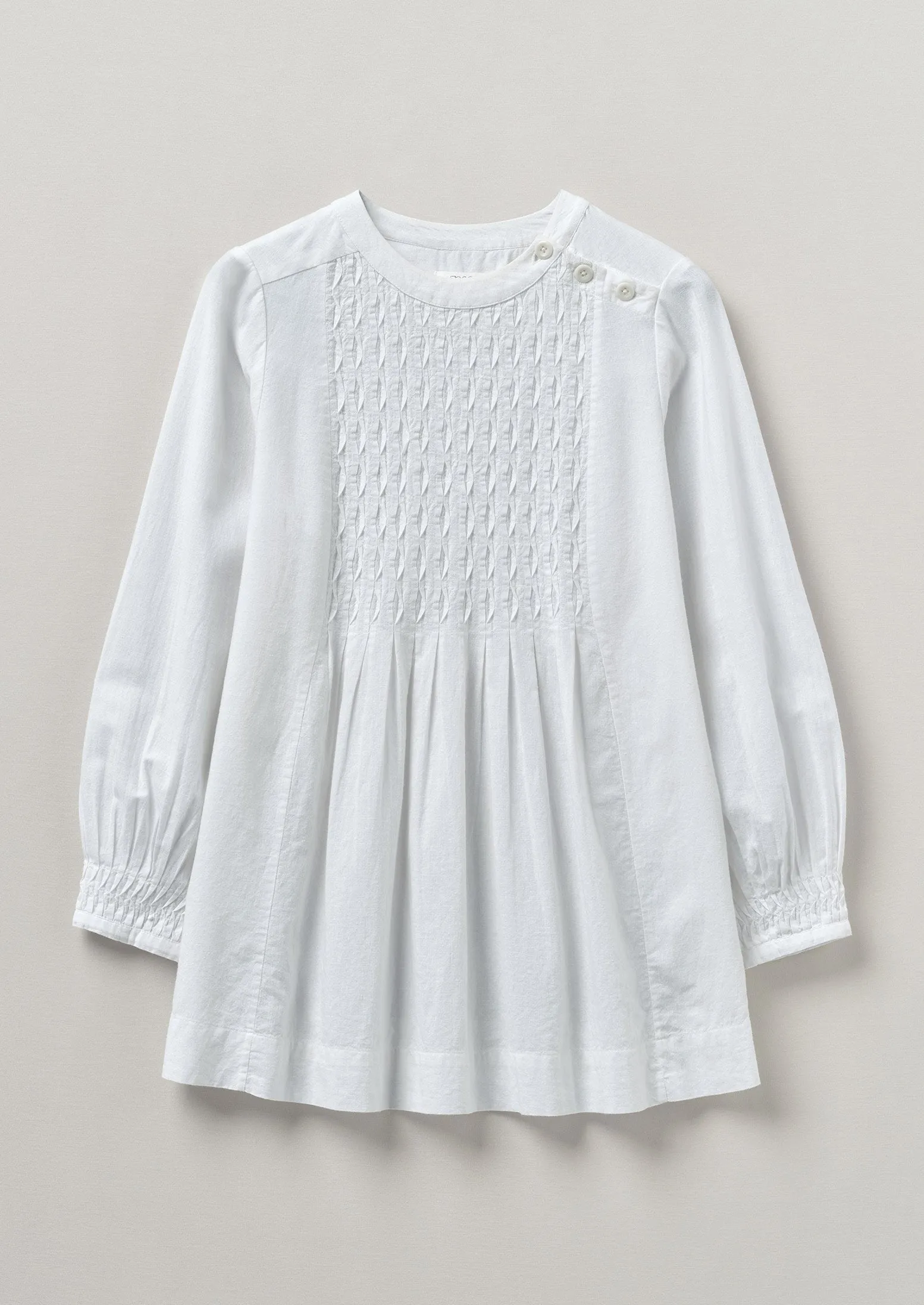 Pintuck Cotton Linen Top | Paper White sold by TOAST