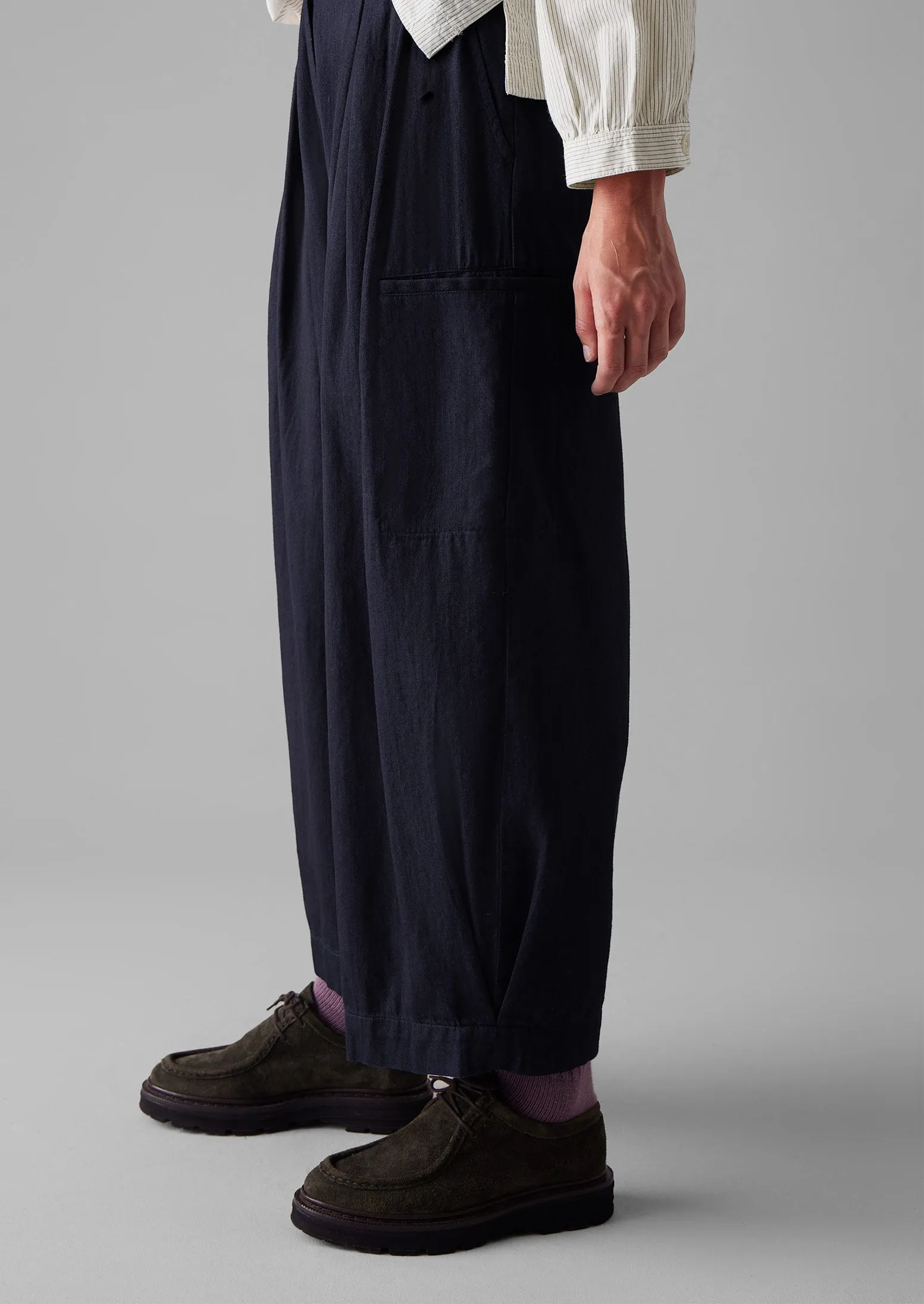 Cotton Twill Wide Leg Trousers | Indigo sold by TOAST product image thumbnail 3