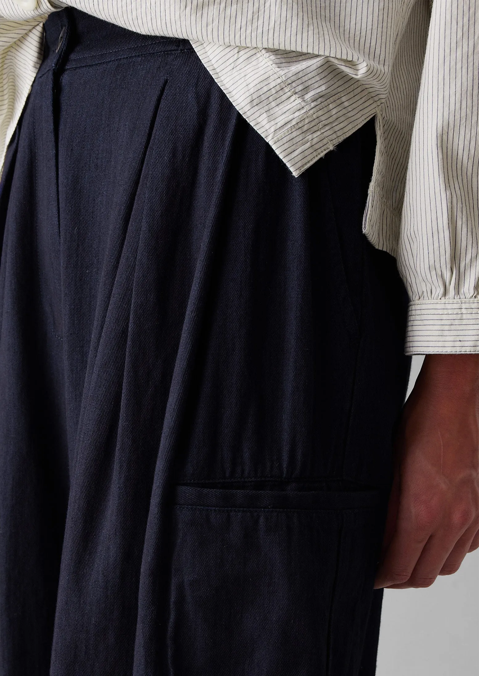 Cotton Twill Wide Leg Trousers | Indigo sold by TOAST product image thumbnail 4