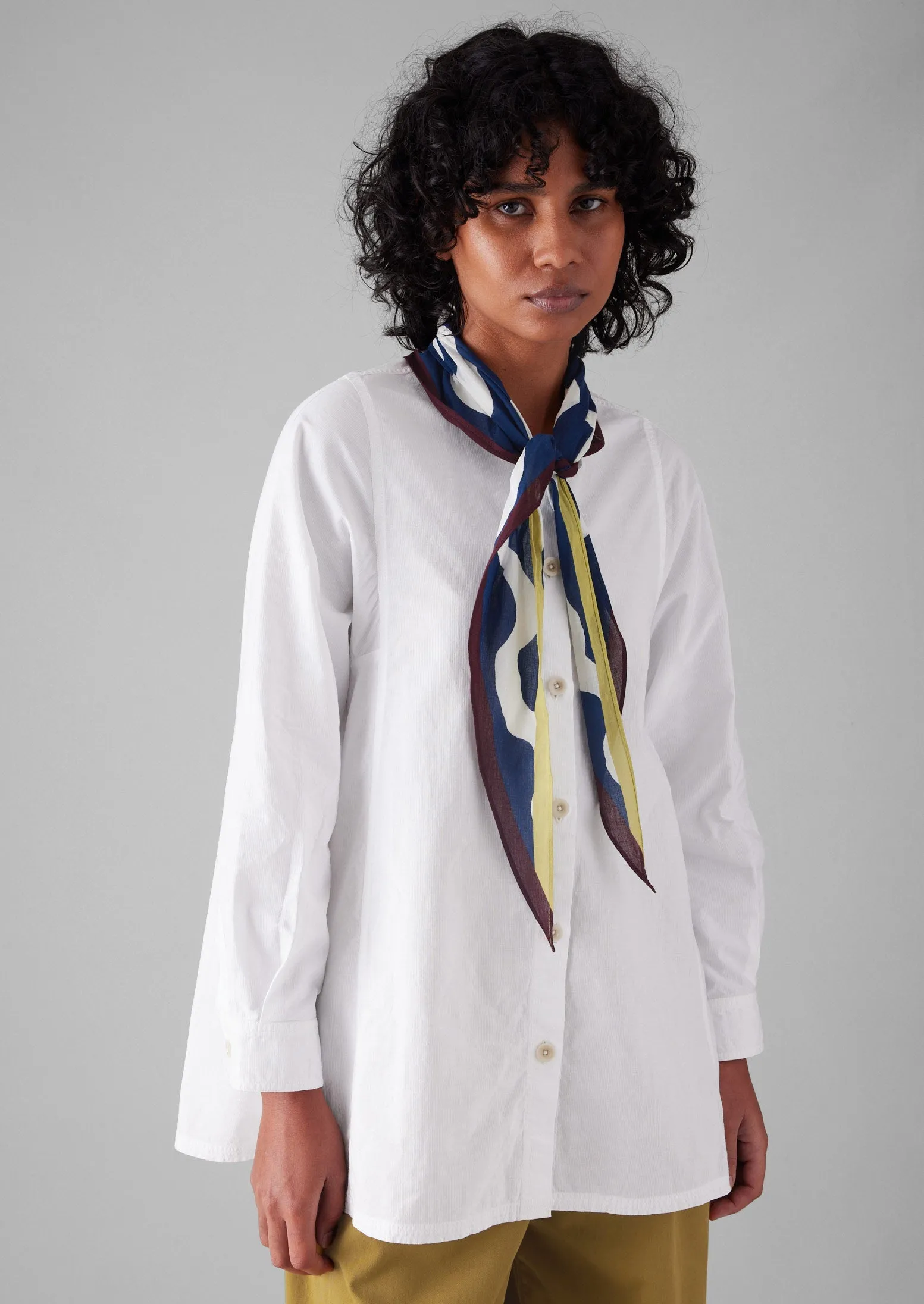 Raised Stripe Cotton Poplin Shirt | Paper White sold by TOAST product image thumbnail 3