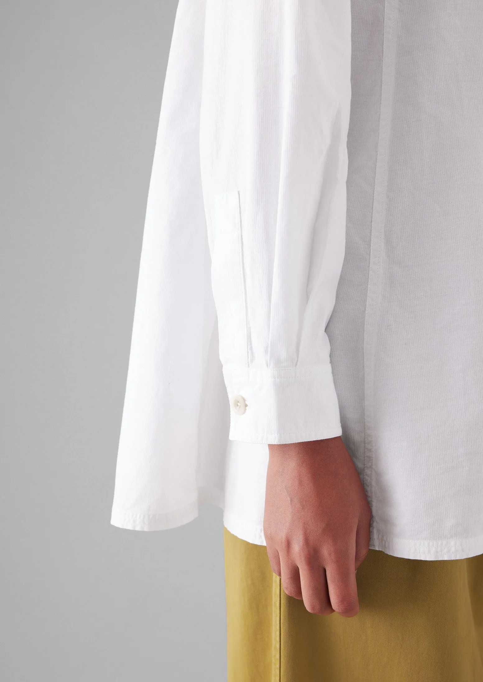 Raised Stripe Cotton Poplin Shirt | Paper White sold by TOAST product image thumbnail 4