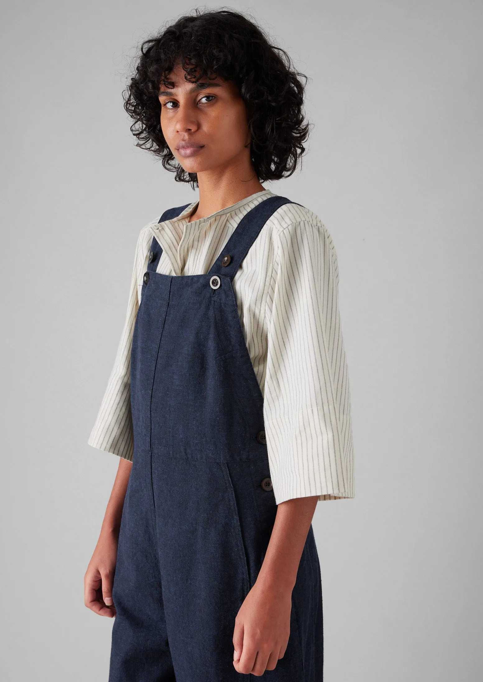 Hemp Cotton Canvas Dungarees | Dark Chambray Blue sold by TOAST product image thumbnail 4