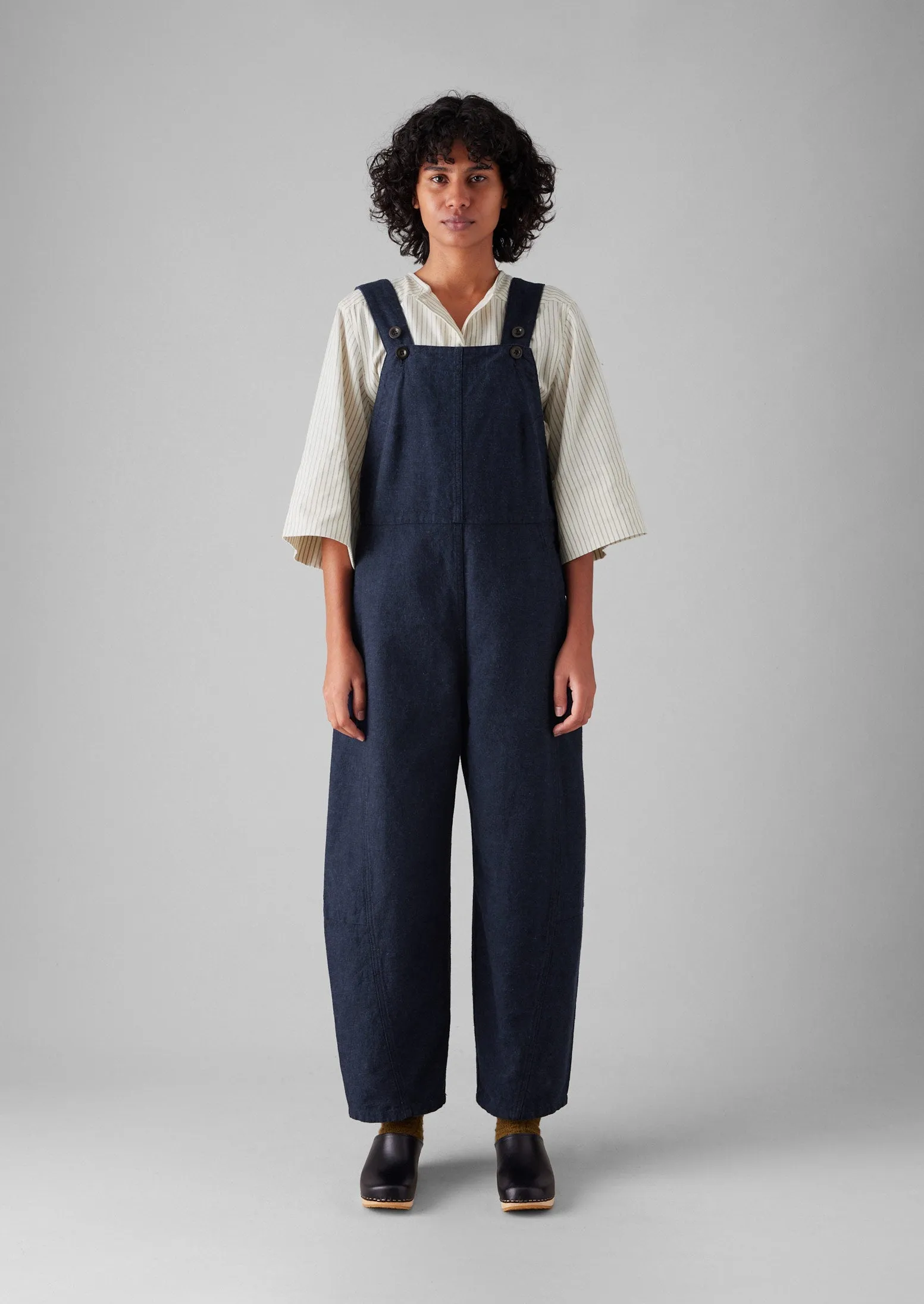 Hemp Cotton Canvas Dungarees | Dark Chambray Blue sold by TOAST product image thumbnail 2