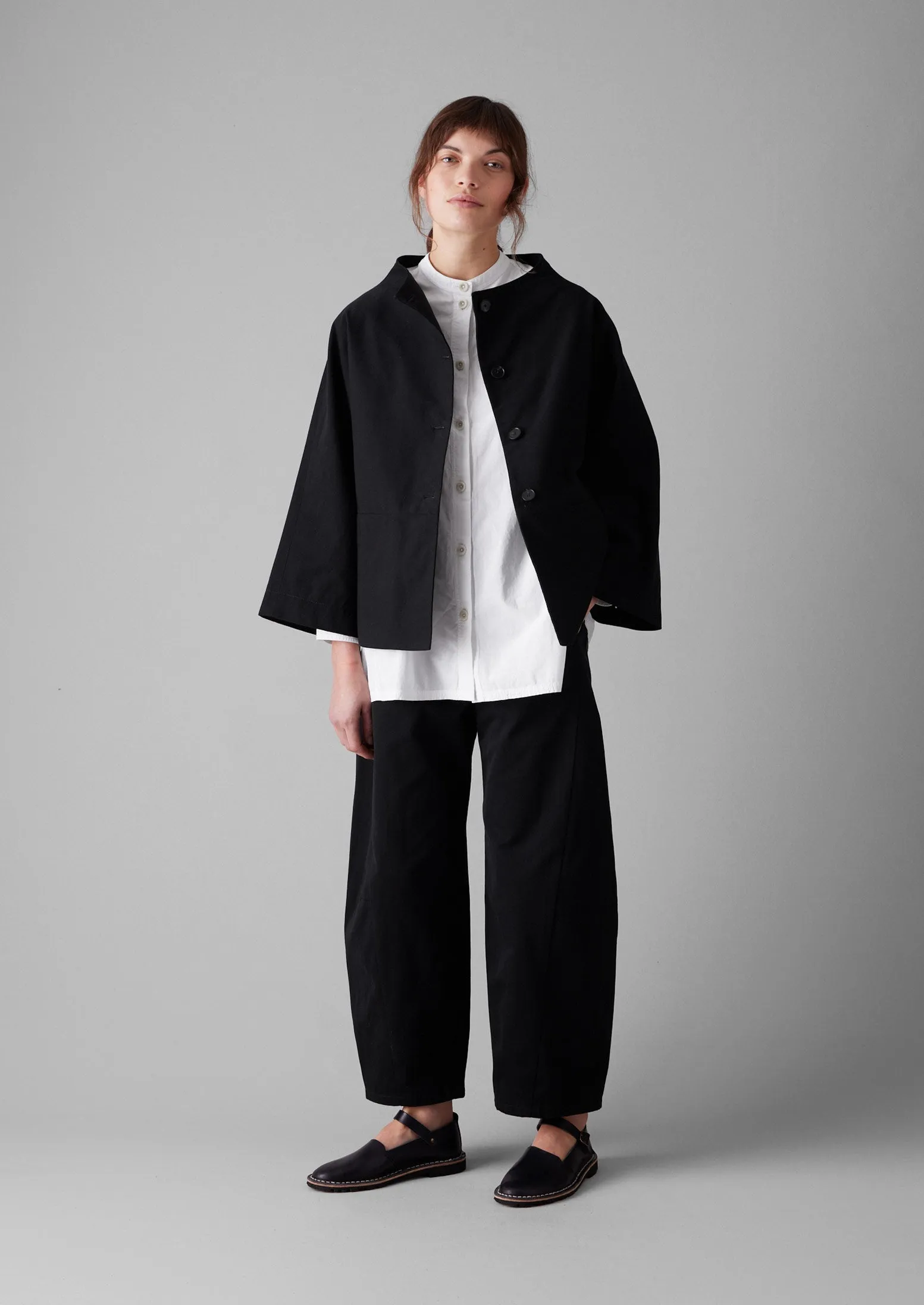 Funnel Neck Twill Jacket | Black sold by TOAST product image thumbnail 4