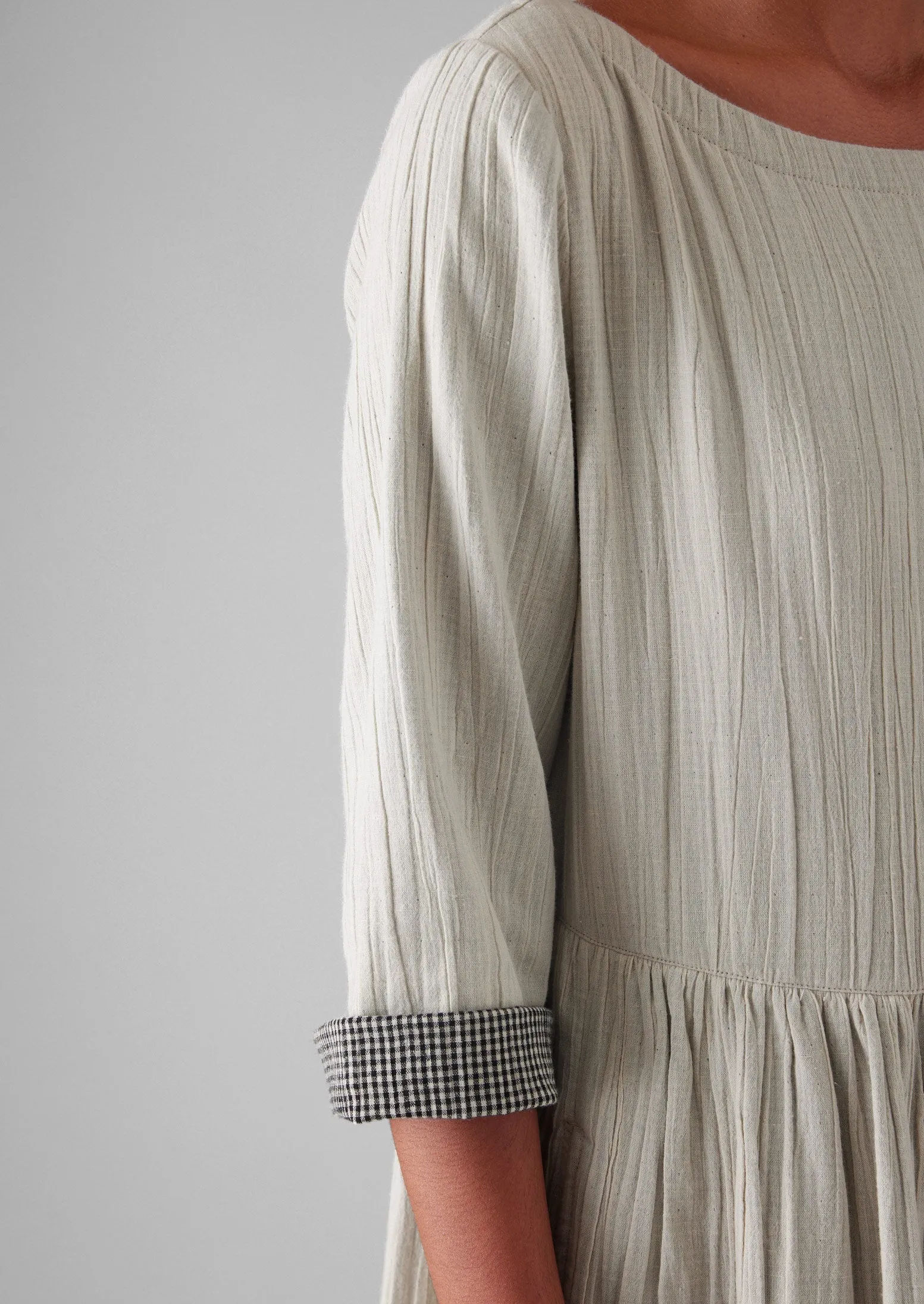 Freya Crinkle Cotton Dress | Ecru sold by TOAST product image thumbnail 4