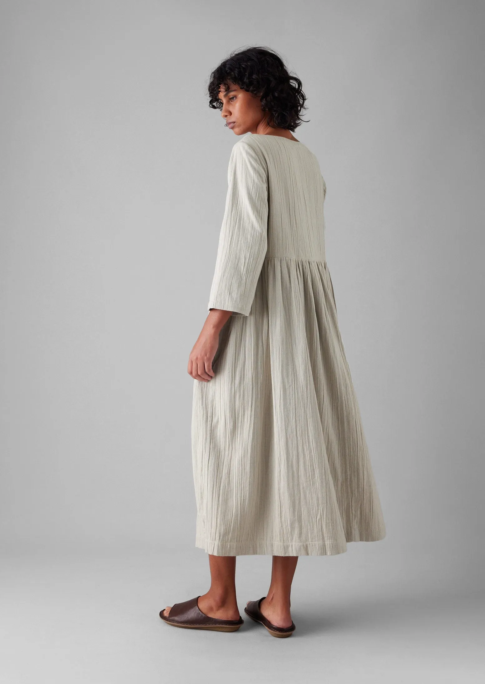 Freya Crinkle Cotton Dress | Ecru sold by TOAST product image thumbnail 2