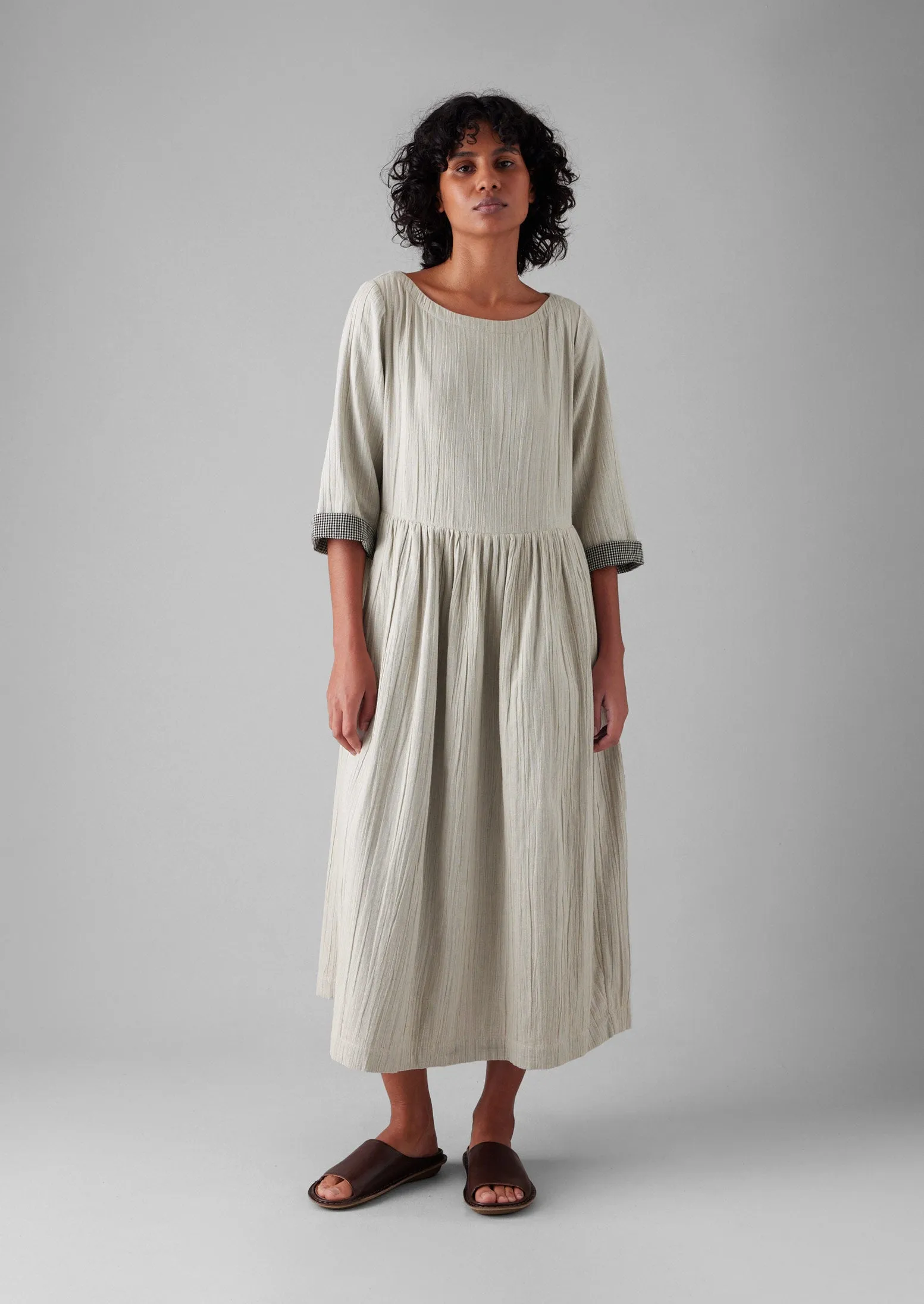 Freya Crinkle Cotton Dress | Ecru sold by TOAST product image thumbnail 5