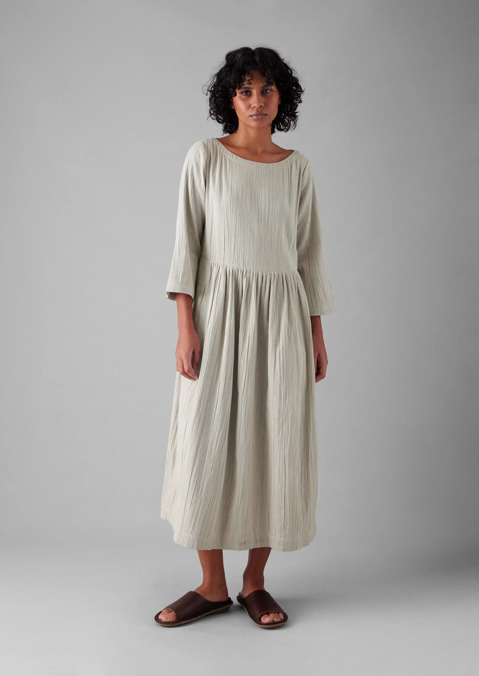 Freya Crinkle Cotton Dress | Ecru sold by TOAST product image thumbnail 3