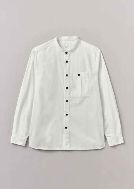 Garment Dye Oxford Grandad Collar Shirt | Chalk sold by TOAST
