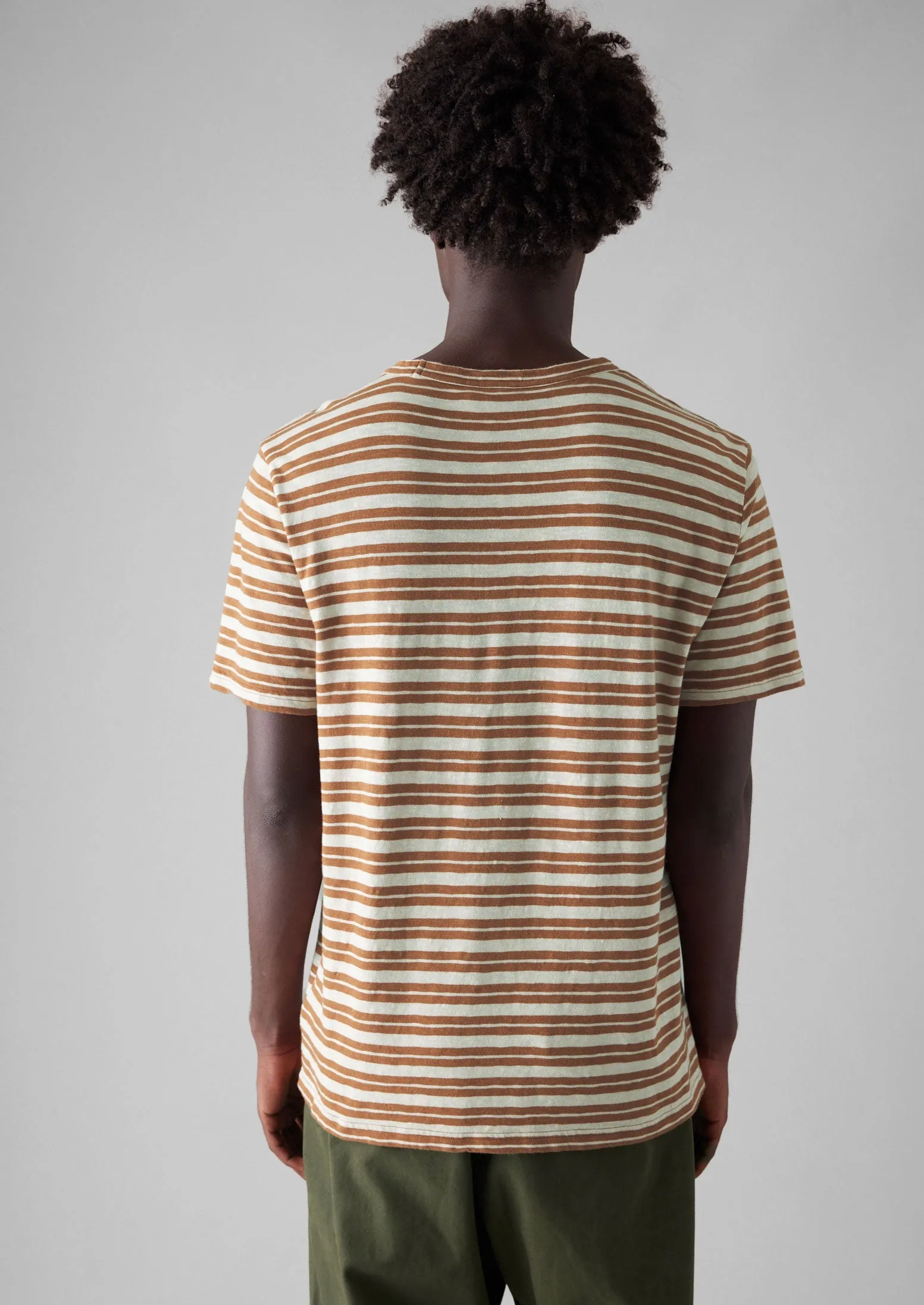 Theo Stripe Cotton Short Sleeve Tee | Ecru/Rust sold by TOAST product image thumbnail 3