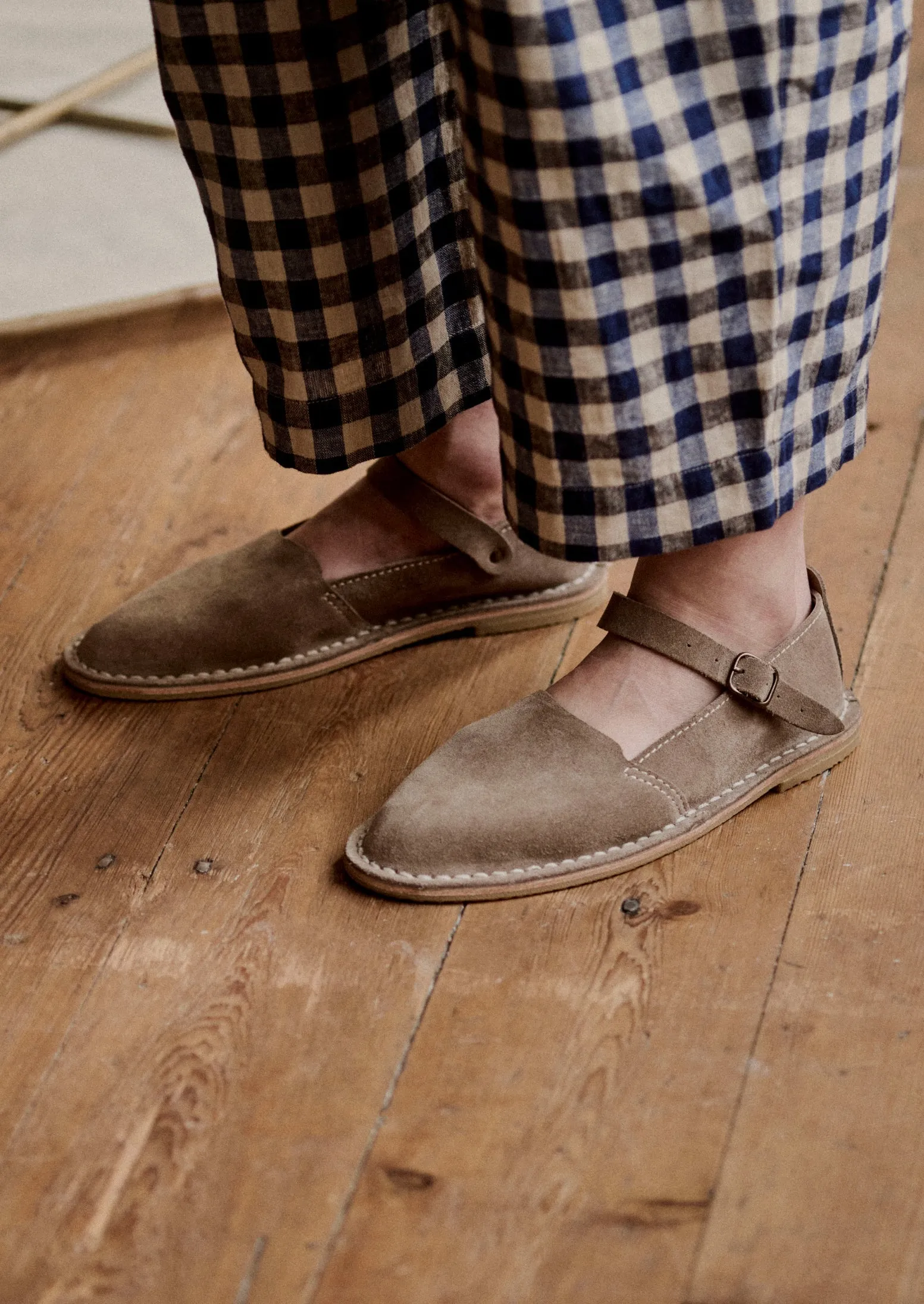 Steve Mono Artisan Suede Buckle Shoes | Taupe sold by TOAST product image thumbnail 2