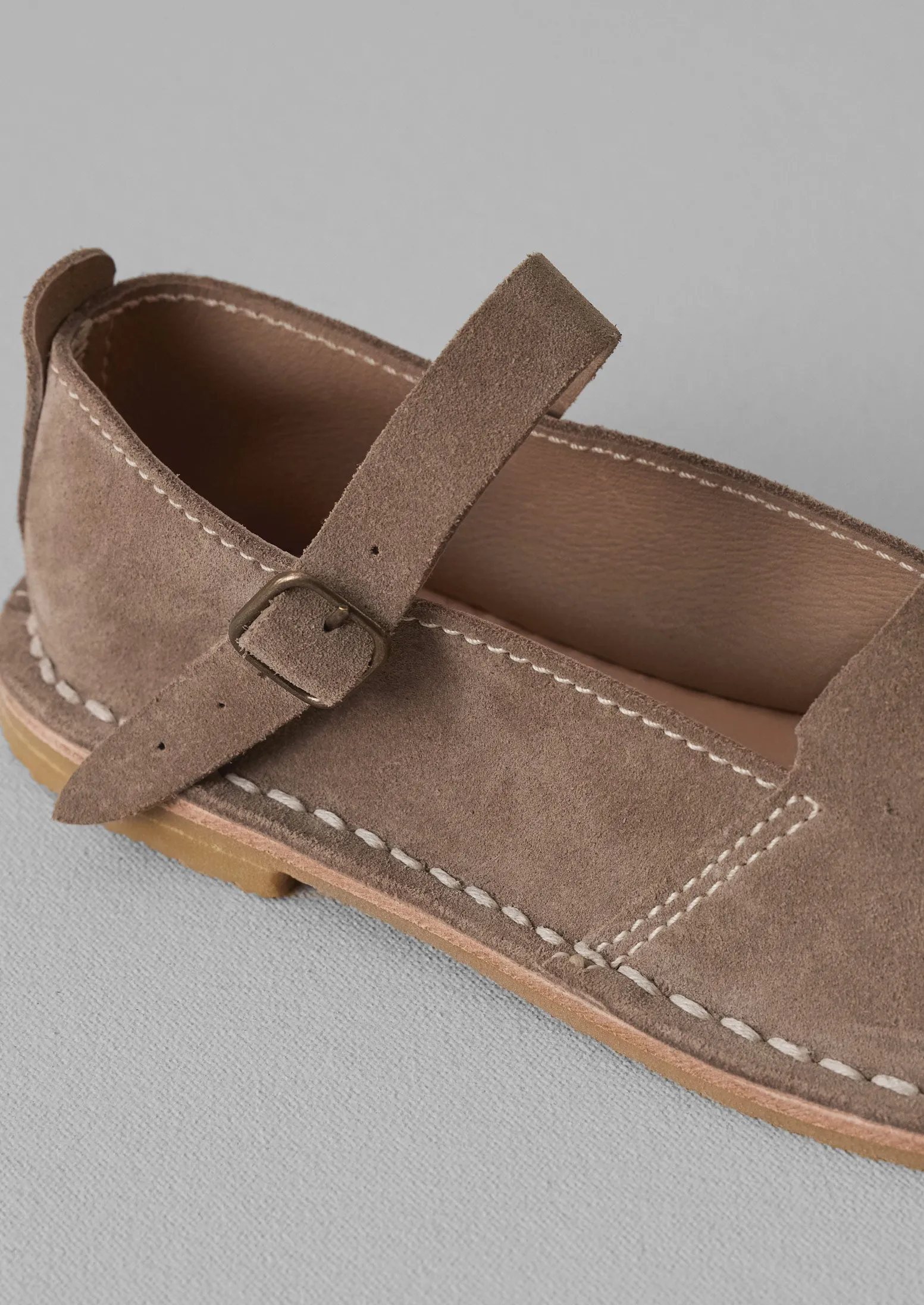 Steve Mono Artisan Suede Buckle Shoes | Taupe sold by TOAST product image thumbnail 5