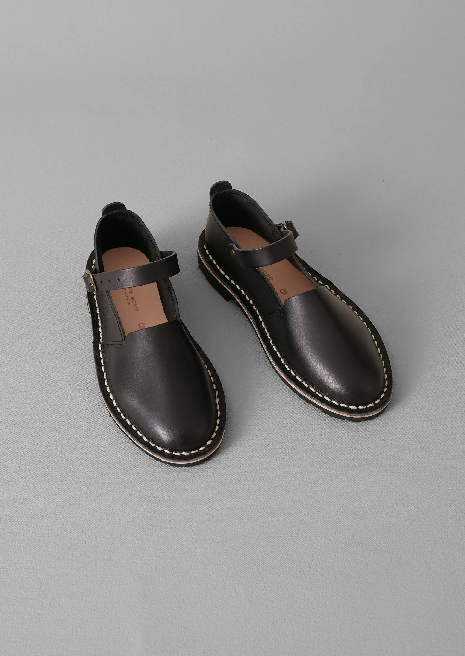 Steve Mono Artisan Leather Buckle Shoe | Black sold by TOAST