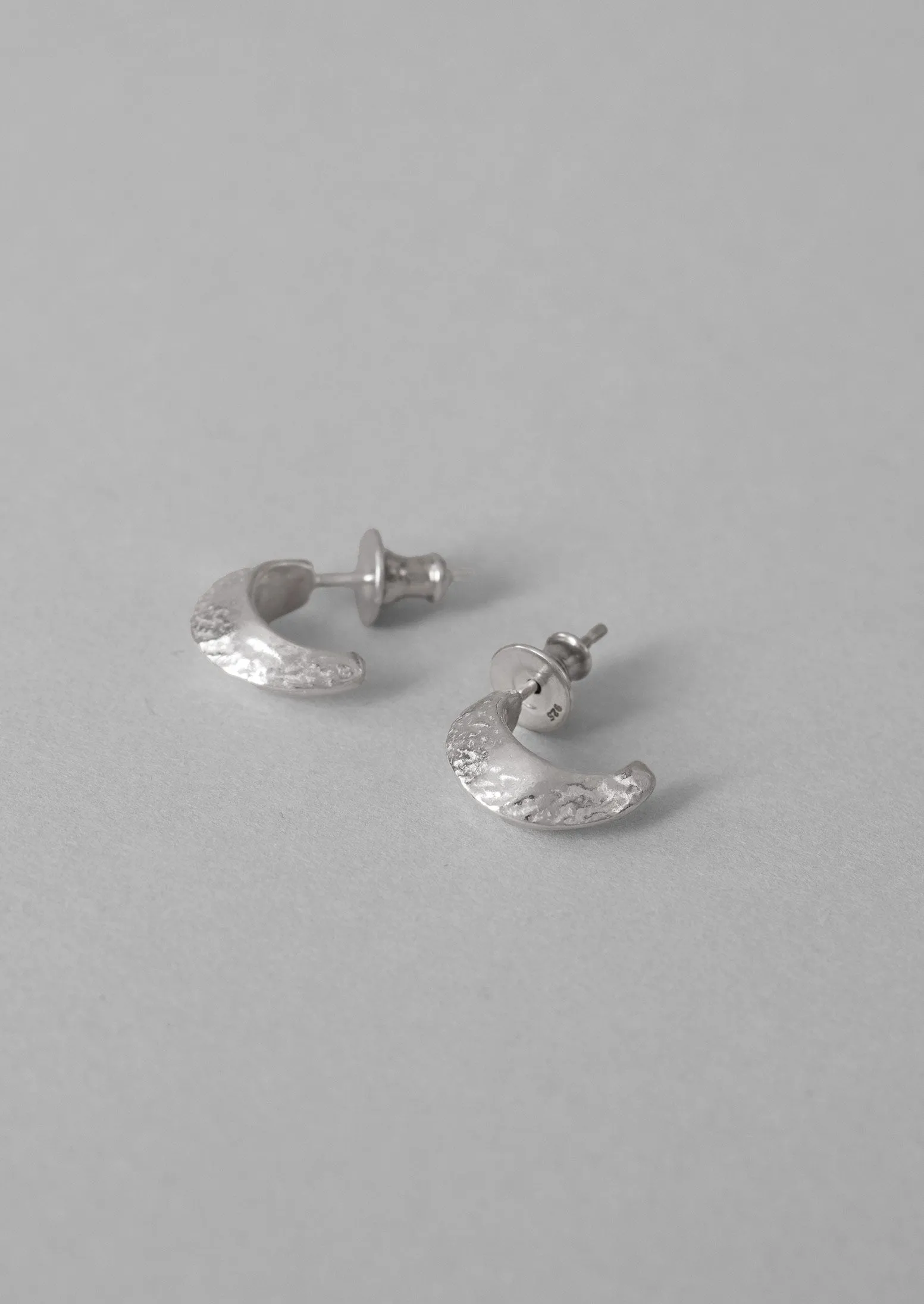 Sally Lacock Silver Sculpted Ridge Half Hoops | Silver sold by TOAST