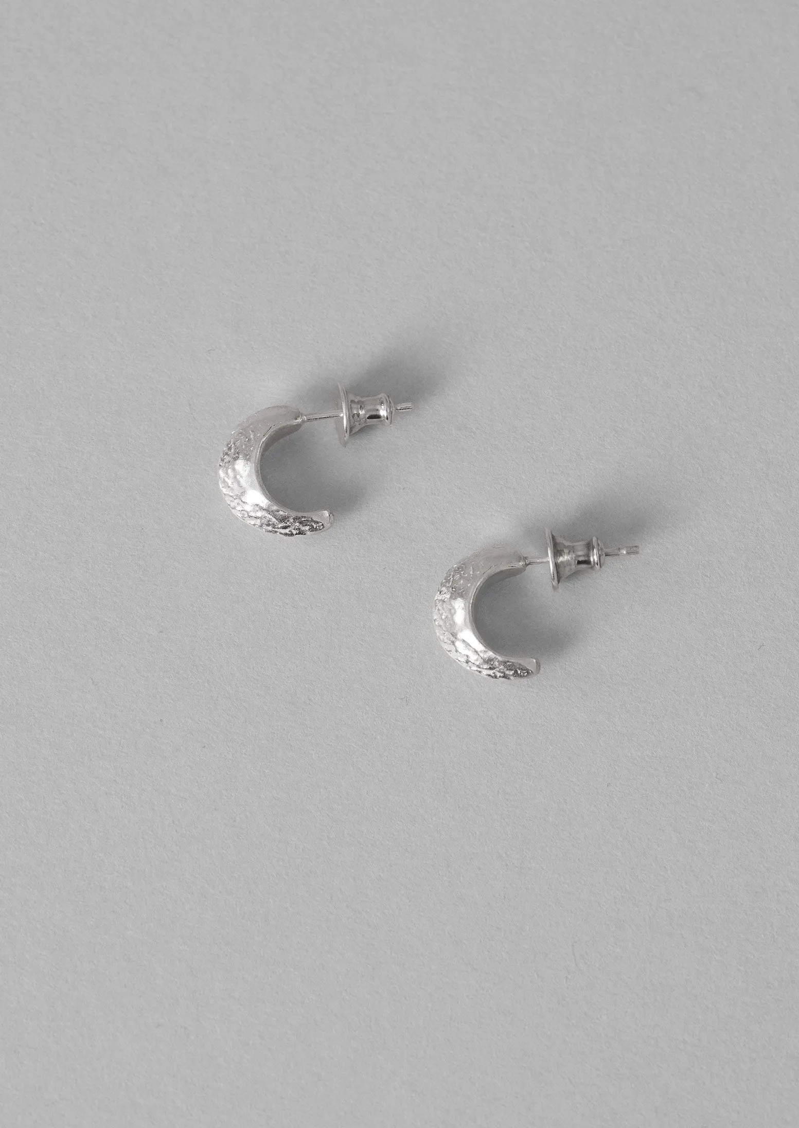 Sally Lacock Silver Sculpted Ridge Half Hoops | Silver sold by TOAST product image thumbnail 2