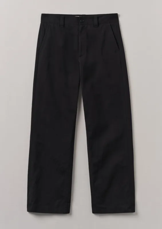 Rory Cotton Linen Twill Trousers | Black sold by TOAST