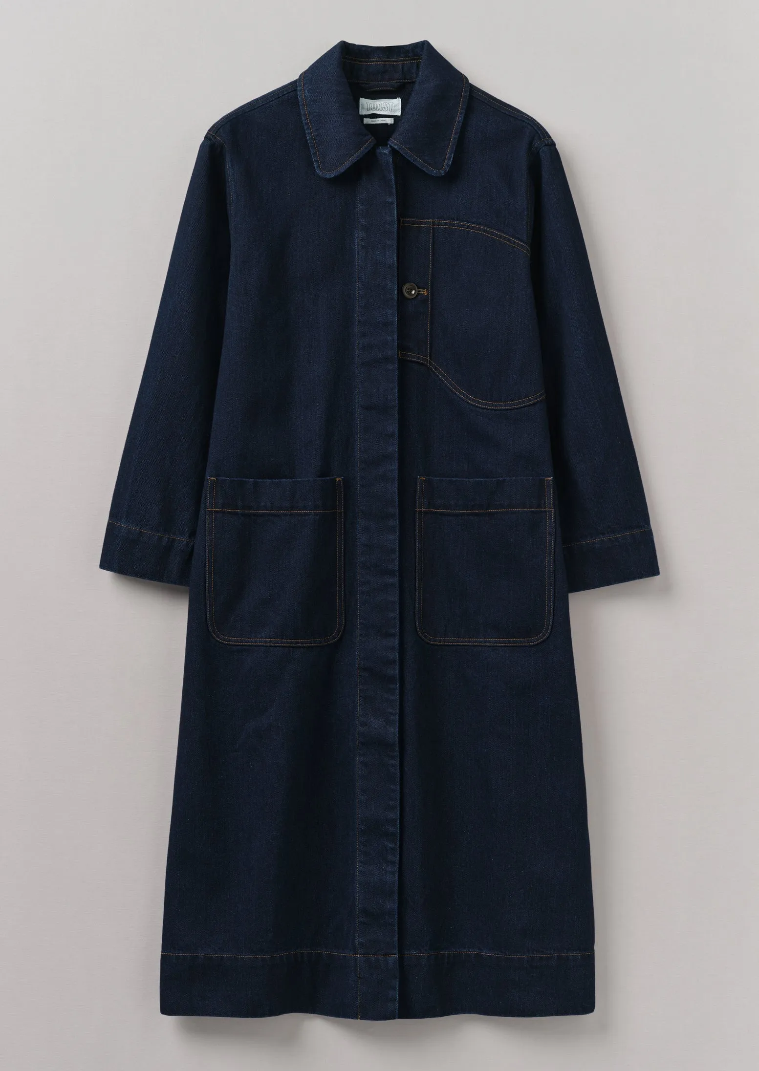 Patch Pocket Japanese Denim Coat | Indigo sold by TOAST