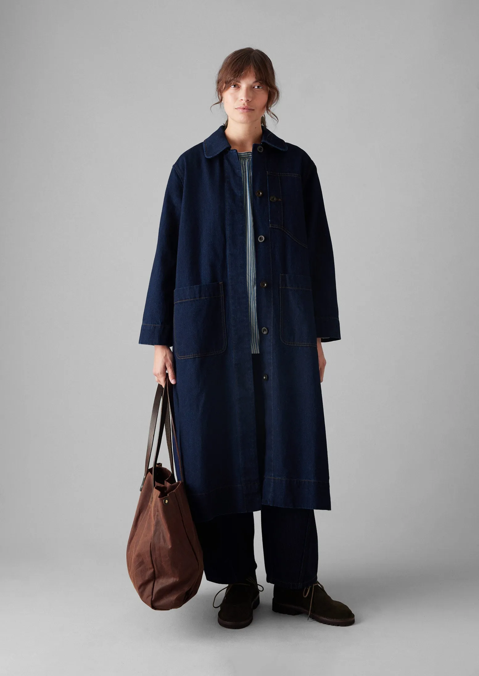 Patch Pocket Japanese Denim Coat | Indigo sold by TOAST product image thumbnail 5