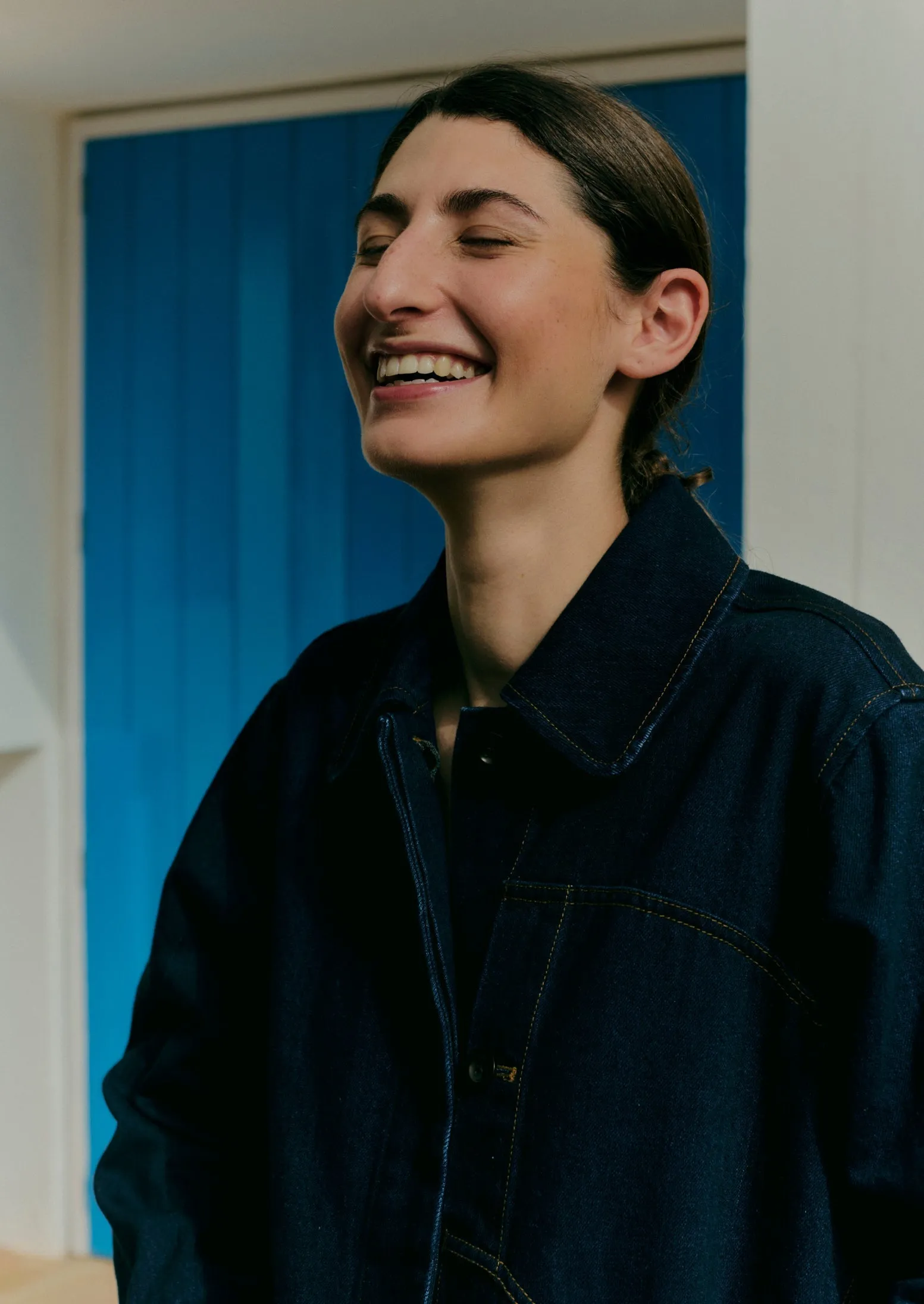 Patch Pocket Japanese Denim Coat | Indigo sold by TOAST product image thumbnail 4