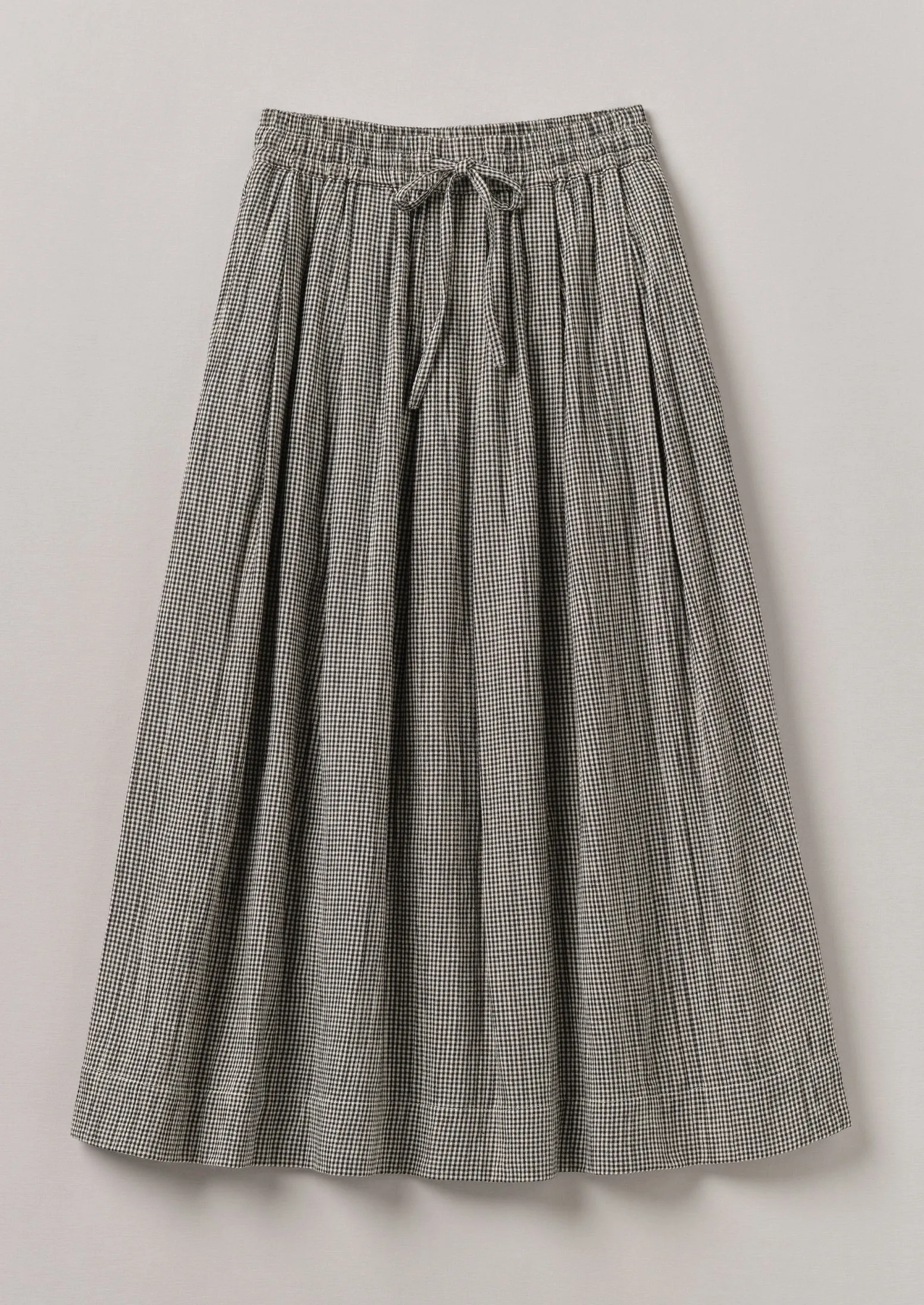 Crinkle Cotton Gingham Skirt | Ecru/Multi sold by TOAST