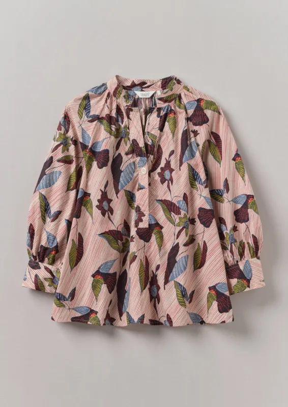 Catrin Floating Print Cotton Poplin Shirt | Spring Green sold by TOAST