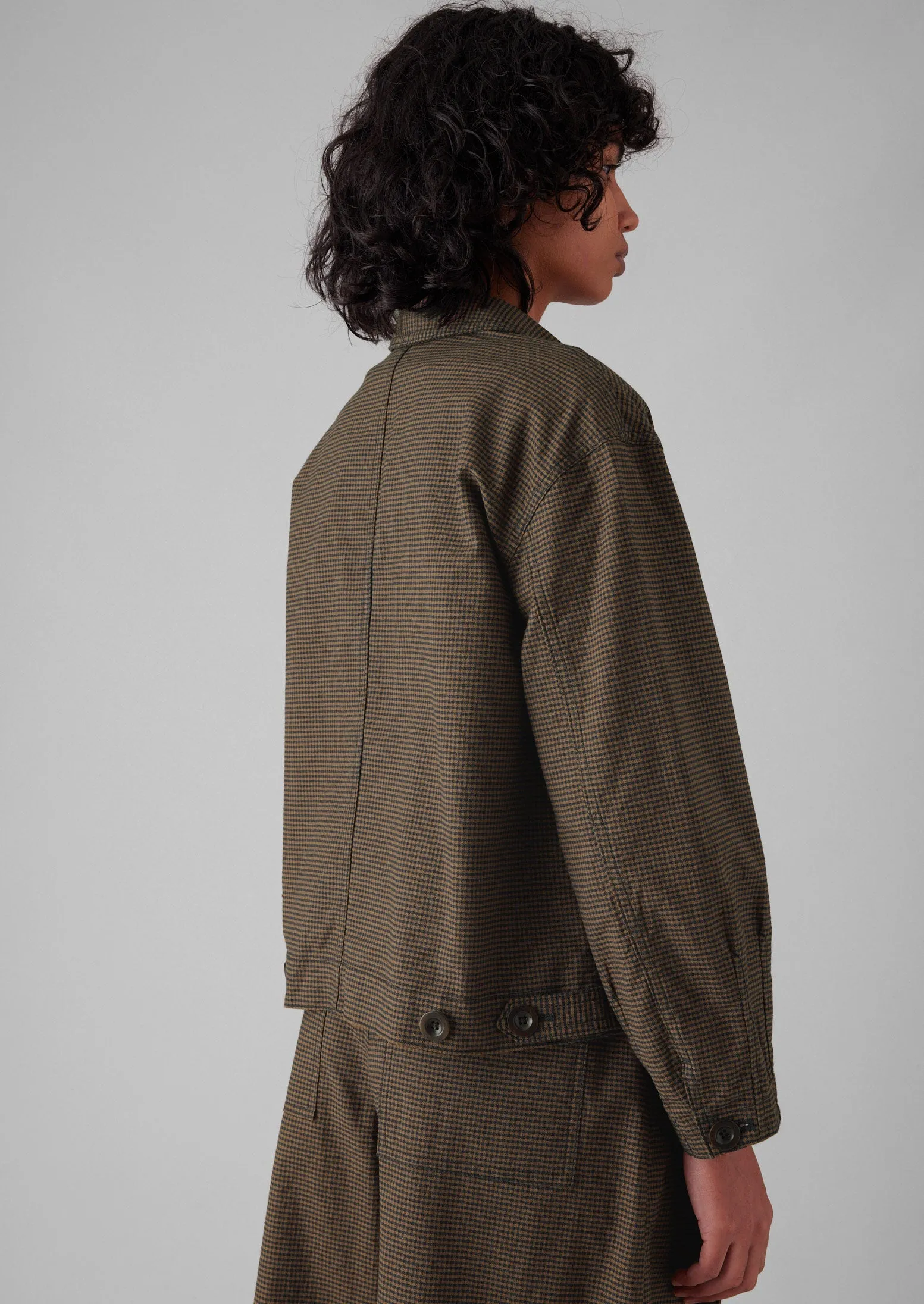 Birch Gingham Cotton Jacket | Burnt Umber sold by TOAST product image thumbnail 4