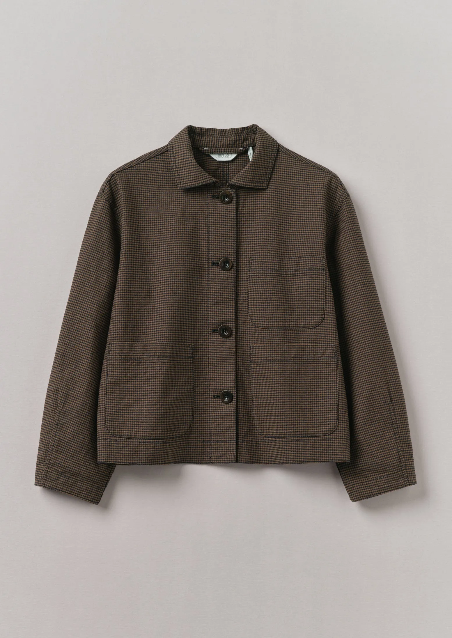 Birch Gingham Cotton Jacket | Burnt Umber sold by TOAST