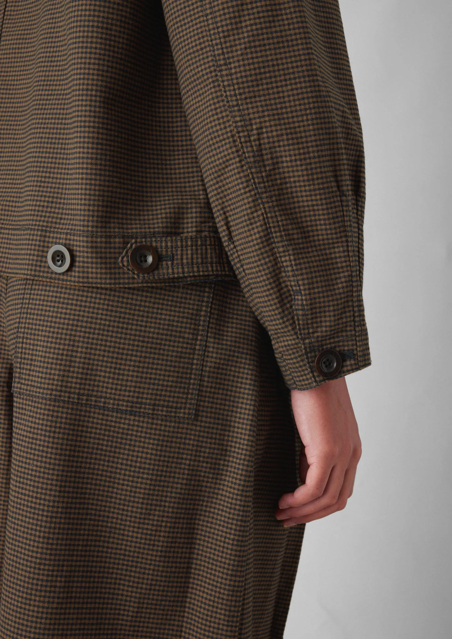 Birch Gingham Cotton Jacket | Burnt Umber sold by TOAST product image thumbnail 5
